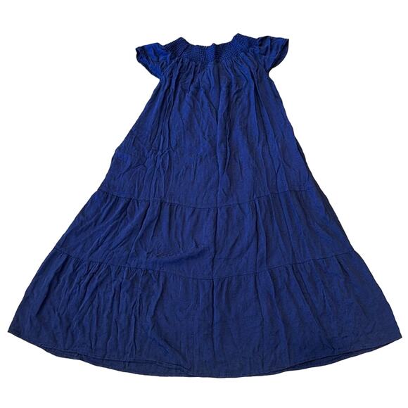 Tommy Bahama St. Lucia Off The Shoulder Tier Maxi Linen Dress Size L - Picture 3 of 9